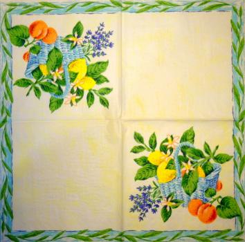 070 Lemons,  Oranges - 3 ply - (blue) - Fasana
